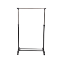 Metalen kledingrek met wielen, 2 stangen en schoenenrek 88x42,5cm Zulea Korting
