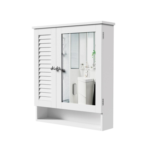 Spiegelkast voor badkamer in gelakt MDF-hout 60x15xh68 cm Bakira Aanbieding
