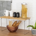 Opvouwbare houten keukenorganizer met vakken 47x18,5x22cm Kurnek Catalogus