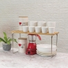 Opvouwbare houten keukenorganizer met vakken 47x18,5x22cm Kurnek 