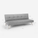 Design slaapbank Astralis van stof met USB-poort en metalen poten 