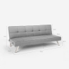Design slaapbank Astralis van stof met USB-poort en metalen poten 