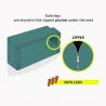 Design slaapbank Astralis van stof met USB-poort en metalen poten 