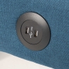 Design slaapbank Astralis van stof met USB-poort en metalen poten Karakteristieken