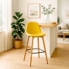 Hoge stoffen barkruk in Scandinavische stijl met rugleuning Shona Verkoop