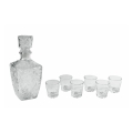 Set van glazen karaf voor likeur + 6 glazen Diamante Aanbieding