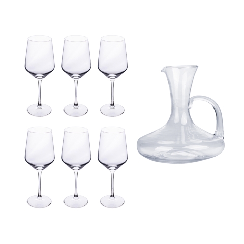 Royal Set wijndegustatie: 6 glazen + glazen decanteerkaraf Aanbieding