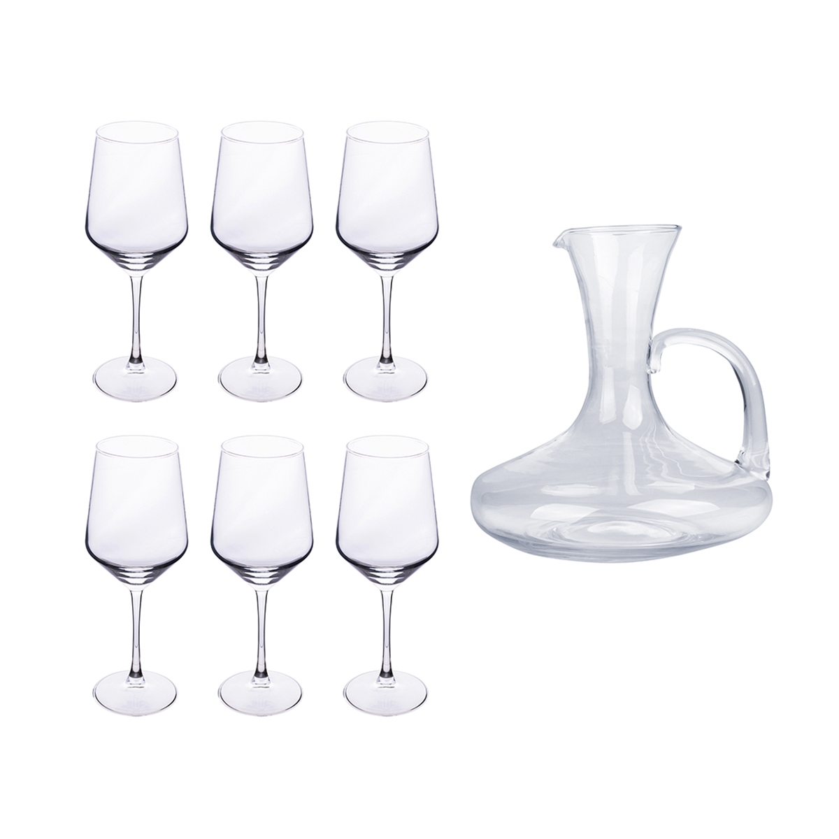 Royal Set wijndegustatie: 6 glazen + glazen decanteerkaraf Aanbieding Royal Set wijndegustatie: 6 glazen + glazen decanteerkaraf Aanbieding