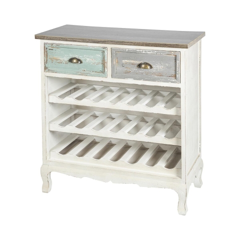 Houten wijnrek Cortez voor 21 flessen in shabby chic stijl Aanbieding