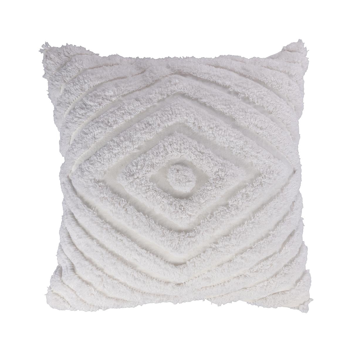 Fronda sierkussen 45x45 cm wit afneembaar diamond patroon Aanbieding Fronda sierkussen 45x45 cm wit afneembaar diamond patroon Aanbieding