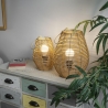 Hanglamp anfora-effect rattan h34cm Lumezi Verkoop