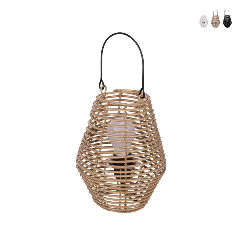 Hanglamp in lantaarnstijl met rattan-effect Birkut Aanbieding