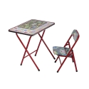 Opvouwbare en ruimtebesparende kinderstoel en -tafel Baska 