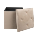 Vierkante opbergpoef 38x38cm multifunctioneel fluweel-effect Yushka Verkoop