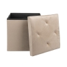 Vierkante opbergpoef 38x38cm multifunctioneel fluweel-effect Yushka Verkoop