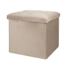 Vierkante opbergpoef 38x38cm multifunctioneel fluweel-effect Yushka 
