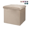 Vierkante opbergpoef 38x38cm multifunctioneel fluweel-effect Yushka Aanbieding