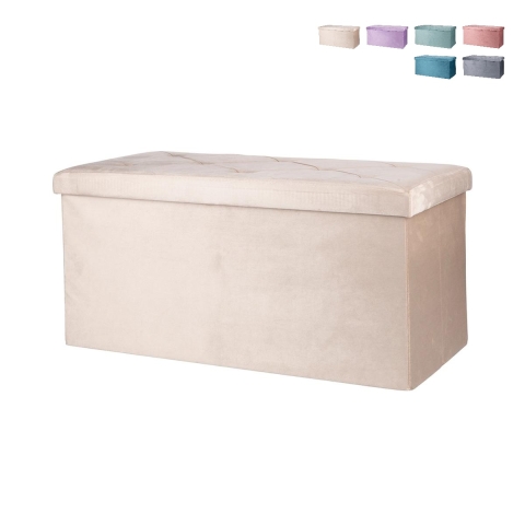 Makino multifunctionele opbergbank fluweel effect 76x37,5x38cm Aanbieding