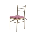 Keukenkussen met striklinten 40x40 cm linnenlook Alara 