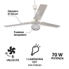 Plafondventilator met licht 3 bladen 5 snelheden Windy Aanbod