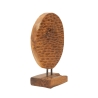 Handgemaakte etnische decoratieve houten sculptuur in teak Coin Aanbod