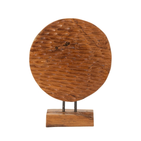 Handgemaakte etnische decoratieve houten sculptuur in teak Coin Aanbieding