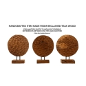 Handgemaakte etnische decoratieve houten sculptuur in teak Coin Voorraad