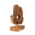 Handgemaakte teak houten sculptuur in etnische stijl Bintang Aanbod