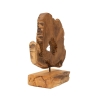 Handgemaakte teak houten sculptuur in etnische stijl Bintang Aanbod