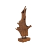 Handgemaakte etnische decoratieve sculptuur in teak Akar Aanbod