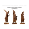 Handgemaakte etnische decoratieve sculptuur in teak Akar Voorraad