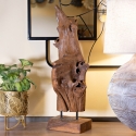 Handgemaakte etnische decoratieve sculptuur in teak Akar Verkoop