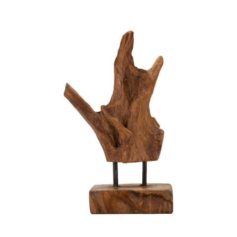 Handgemaakte etnische houten teaksculptuur Taka Aanbieding