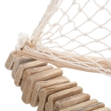 Houten zeilboot sculptuur met stoffen net 45x45x7cm Enok Voorraad
