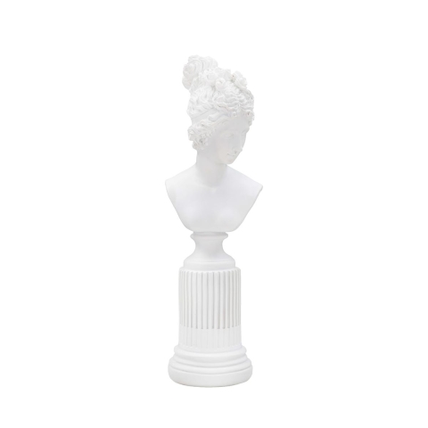 Klassieke borstbeeld vrouw beeldje van witte hars Era Aanbieding