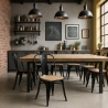 industriële stijl stoelen ontwerp keuken bar staal wood top light 
