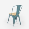 Industriële metalen stoelen met houten zitting Steel Old Wood Top Light Karakteristieken