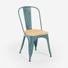 Industriële metalen stoelen met houten zitting Steel Old Wood Top Light Catalogus
