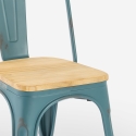 Industriële metalen stoelen met houten zitting Steel Old Wood Top Light Keuze