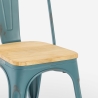 Industriële metalen stoelen met houten zitting Steel Old Wood Top Light Keuze