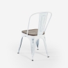 Industriële wit metalen stoelen met houten zitting Steel Old Wood Keuze