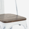 Industriële wit metalen stoelen met houten zitting Steel Old Wood Catalogus