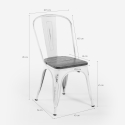 Industriële wit metalen stoelen met houten zitting Steel Old Wood Karakteristieken