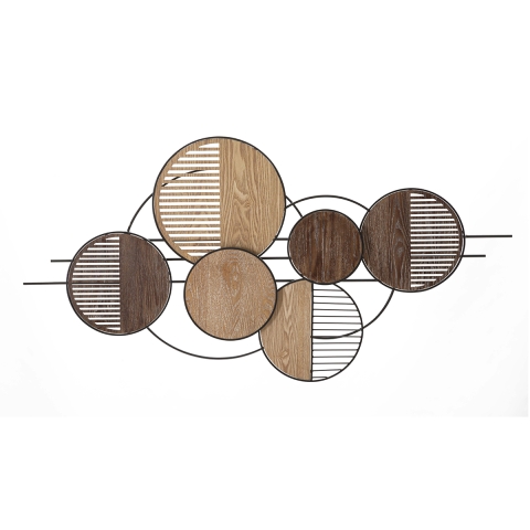 Decoratief wandpaneel hout metaal boho chic 134x69cm Woody Aanbieding