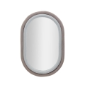 Ovale wandspiegel met grijze fluwelen lijst 90x60x4cm Antony Aanbieding