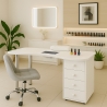 Verrijdbare manicuretafel met afzuiging en ladekast 120 x 45 x 80 cm Manoop Aanbod