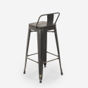 Industrieel design krukje Brush Top van metaal en hout 