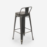 Industrieel design krukje Brush Top van metaal en hout 