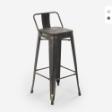 Industrieel design krukje Brush Top van metaal en hout Prijs