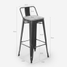 Industrieel design krukje Brush Top van metaal en hout 
